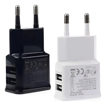 Cargador De Pared Doble Usb Tablet Y Celular Dual De 2 Amp  Blanco
