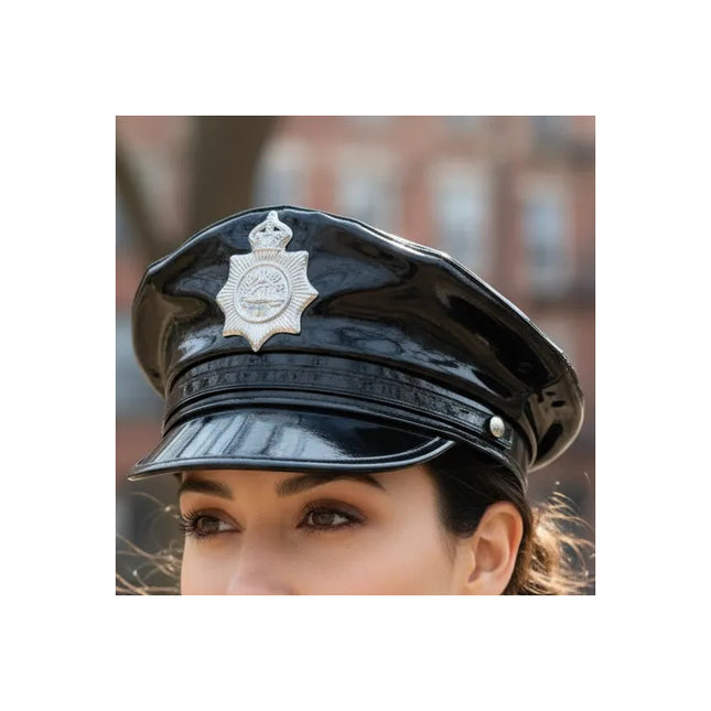 Sombrero De Policía Para Cotillón 25x14cm Cpt01353 Negro