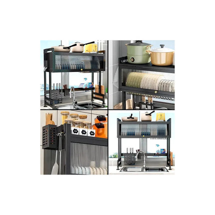 Organizador Escurridor Sobre Pileta Cocina Alacena Premium Negro