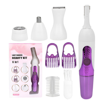 Depilador  Facial+ Cejas Y Patillera 6 En 1 Boxili Blanco