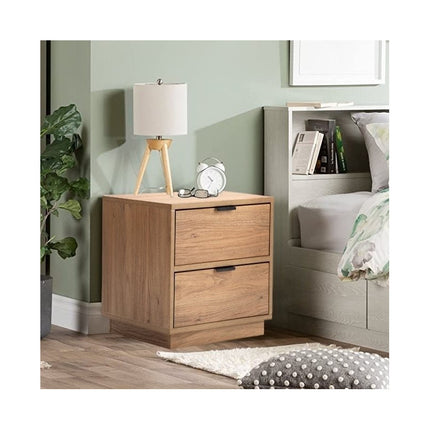 Mesa De Luz 2 Cajones Mdf 45x40x41cm Miel