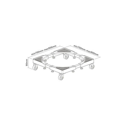 Soporte Brateck P/electrodomesticos Wms-01l 70-90  Negro