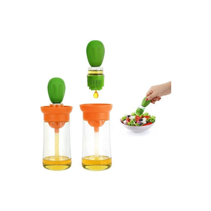 Botella Para Aceite Con Gotero Y Cepillo En Silicona 150 Ml N/a