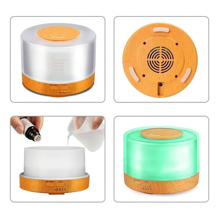 Humificador Difusor  Control Remoto Blanco Madera Blanco