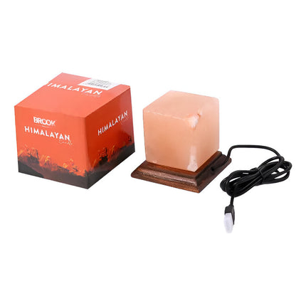 Lampara De Sal Himalaya Cuadrada Con Luz De Colores Usb V V