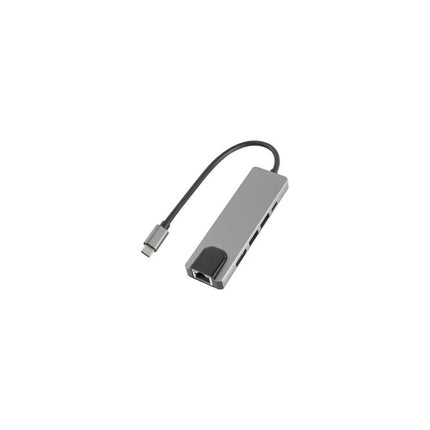 Hub Tipo C Y Puerto Ethernet 5 En 1 - 100 W Gris