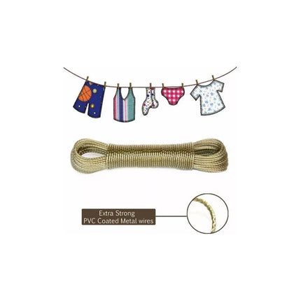 Cuerda Linga Acero 2.5mm Forrada Colgar Tender Ropa - 15mts N