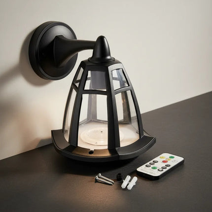Lampara De Pared Solar Eléctrica Con Control Remoto Cep00927 Negro