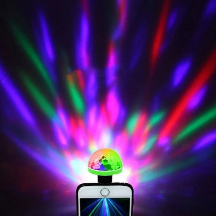 Luz Giratoria Rgb C Para Celular Entrada Usb Con Adap C
