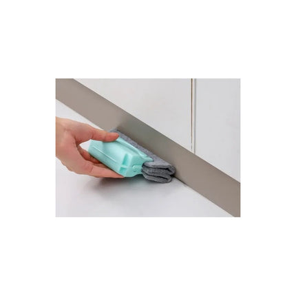 Limpiador De Riel Portatil Para Ventana Medidas 10x2cm Turquesa Y Gris