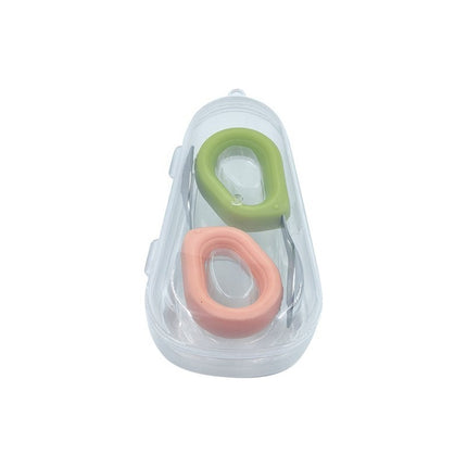 Cubiertos Infantiles X2 De Metal Mango Anatómico De Silicona