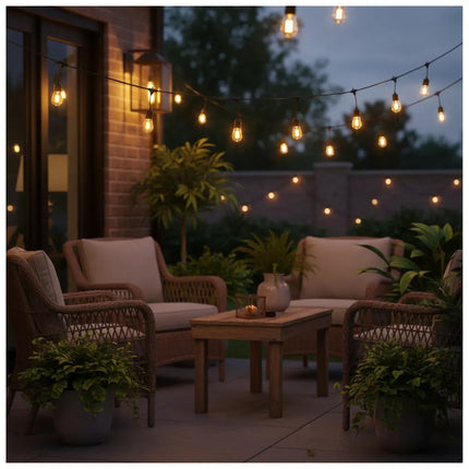 Guía Guirnalda Vintage 10 Luces Led  Cálidas 5 Mts. Cálido