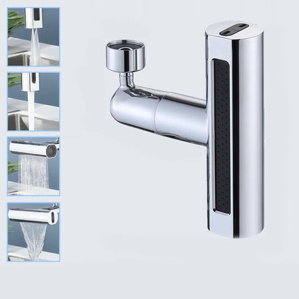 Cabezal Para Canillas Giratorio Universal De Baño 4 Modos Plateado Brillante