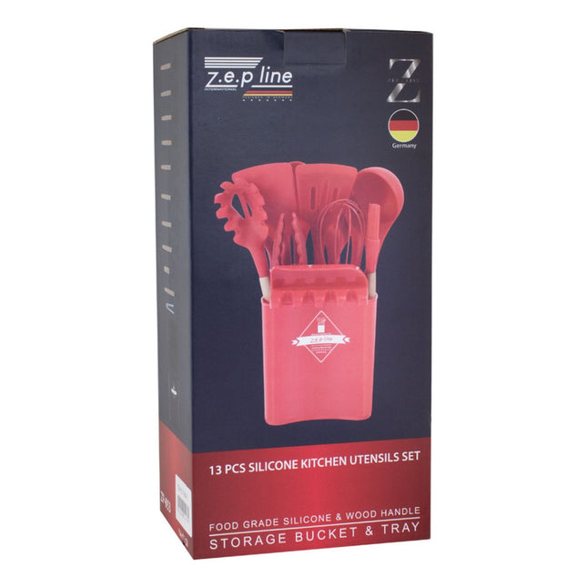 Juego Menage De Silicona 13piezas C/ Soporte Rosa