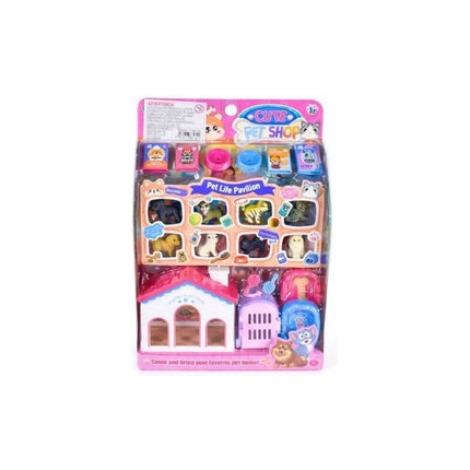 Mini Casa De Mascotas Con Accesorios Ty368132a Rosa