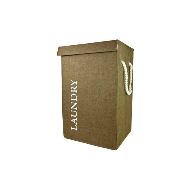 Canasto De Tela Para Ropa 54x36x32cm. Laundry Marrón Liso