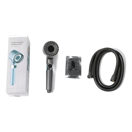 Duchero Ducha Manguera Y Soporte Con Prezurizado Negro Negro Liso