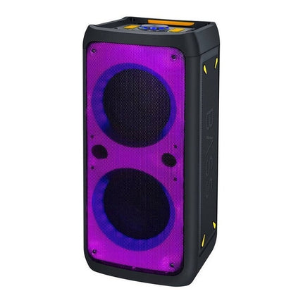Parlante Caja Activa 2 X 8  Full Led Con Bluetooth Negro