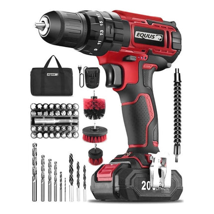 Taladro Atornilador Inalambrico 20v Equus Bolso S Color Rojo Rojo