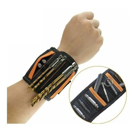 Pulsera Muñequera Magnetica Imán Sujetar Herramientas  Negro