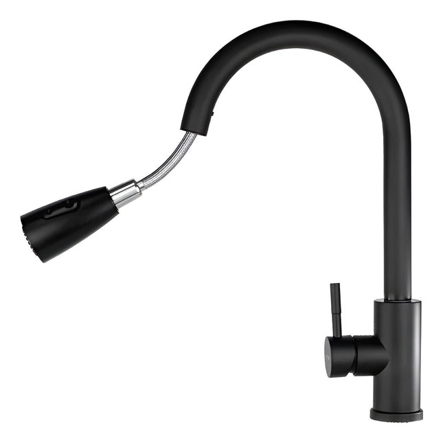 Canilla Monocomando Extensible Flexible  Negra Negro