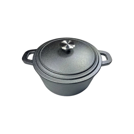 Olla De Hierro Con Tapa 24cm Negro