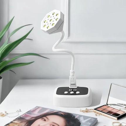 Lampara Uv Mini Para Uñas Flexible Blanco