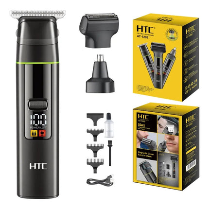 Corta Pelo Inalambrica Htc At-1202 3 En 1 Magnetica Led Negro