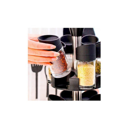 Especiero Giratorio Con 12 Frascos De Plastico N/a