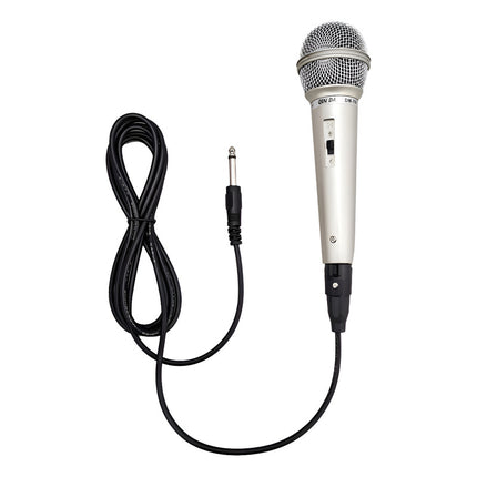 Microfono Con Cable Para Conectar A Parlantes Pc Gris