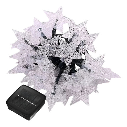 Guia De Luces Solar Forma Estrellas Guirnalda Decoración