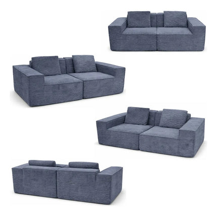 Sofa De Espuma Comprimida 2 Cuerpos 190x95x60cm. Gris