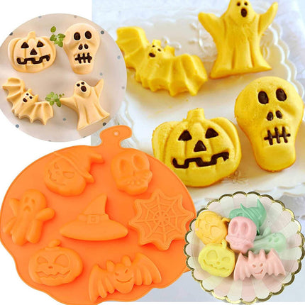 Moldes Silicona Halloween Para Galletas Naranja