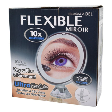 Espejo Para Maquillaje Con Luz Led Y Aumento X10 Rota De 90° Blanco