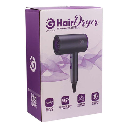Secador De Pelo Portatil Goldtech Gris Gris
