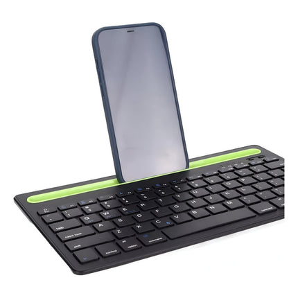 Teclado Inalambrico Con Soporte Para Celular O Tab  Negro
