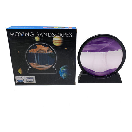 Cuadro Arena Y Agua En Movimiento Medida: 17.5cm Morado/blanco Negro