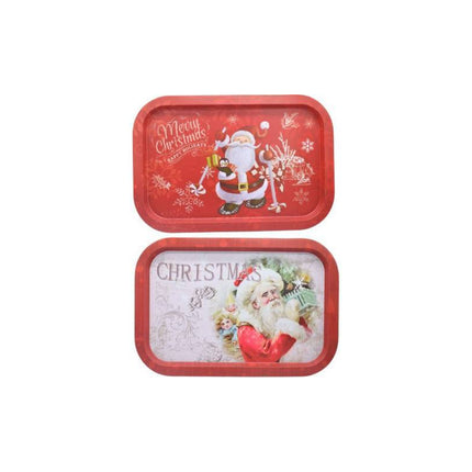 Bandeja De Metal Con Diseño Navideño 35 X 24 Cm Ccm00844 V