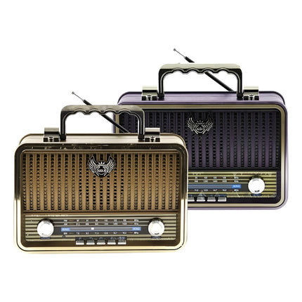 Radio Portatil Retro Am/fm Bluetooth Negro