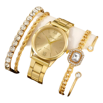 Reloj De Dama Kit Joyeria Completo 5 Piezas En Caja