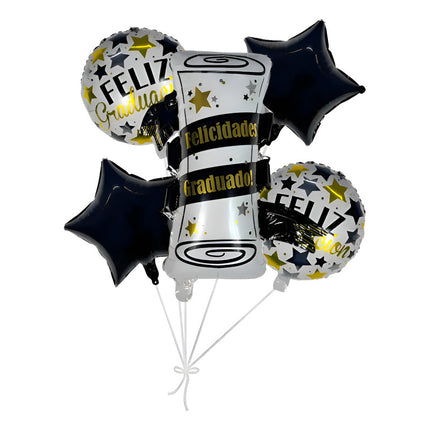 Set De Globos Metalizados X5 Festejo Graduacion X