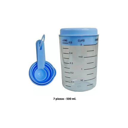 Set 6 Cucharas Medidoras + Taza Medidora Cocina Repostería V