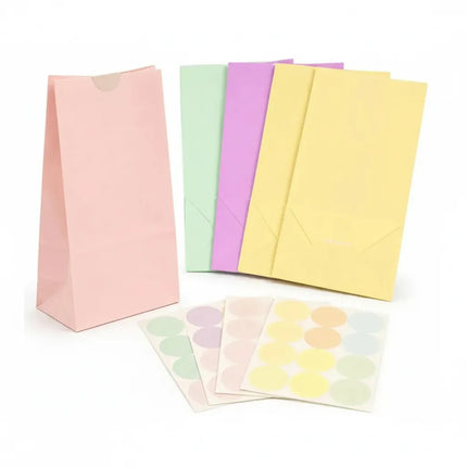 Bolsitas De Papel Pastel Con Stickers X50 Unidades Varios
