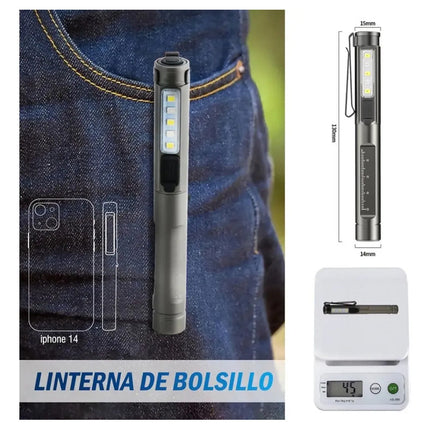Linterna Led Médica Diagnóstico Recargable Usb-c 3 Luces V