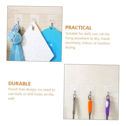 Gancho De Pared Portatil  Adhesivo Hasta 10 Kg X3 Unidades