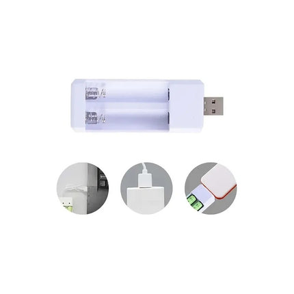 Cargador De Pilas Aa Recargables Usb + 2 Pilas 700mah 1.2v