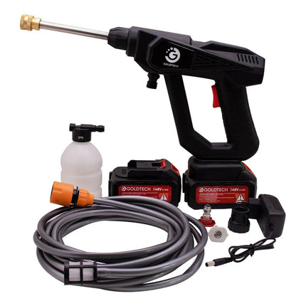 Hidrolavadora Pistola A Presion Goldtech Recargable  Negro