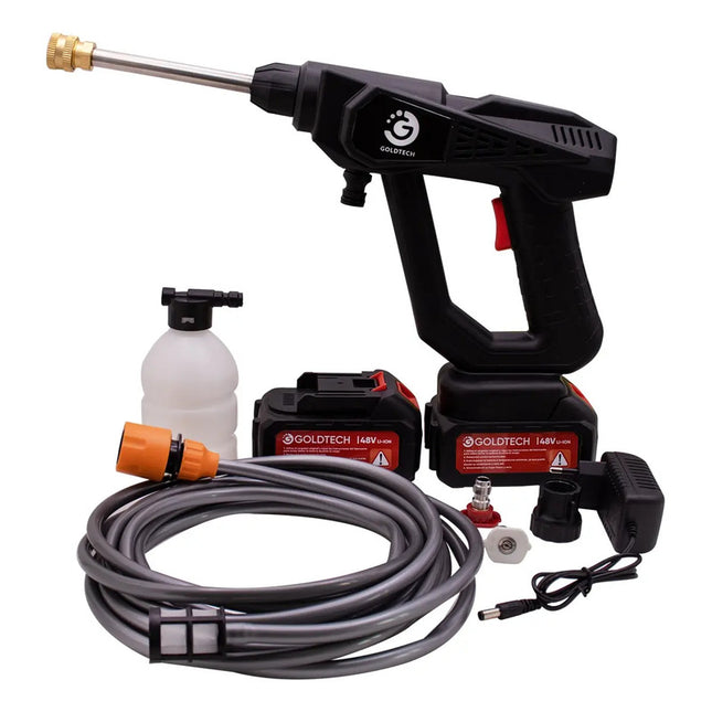 Hidrolavadora Pistola A Presion Goldtech Recargable  Negro