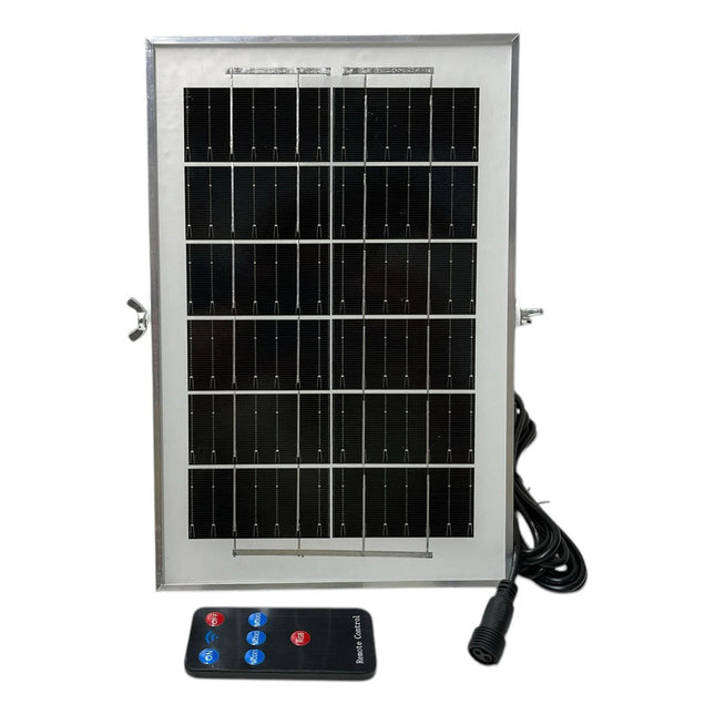Foco Lampara Luz Led Exterior Panel Solar Con Sensor Negro