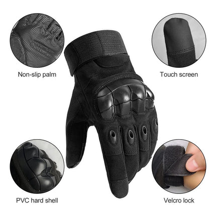 Guantes Tacticos Resistentes Moto Nudillo Duro Touch Negro